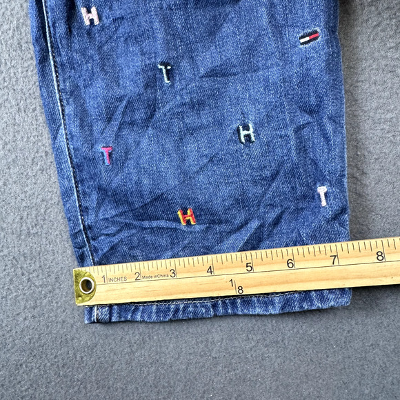 Tommy Hilfiger Denim Jeans Size 8 Embroidered Pattern T H Boyfriend Copain - Picture 8 of 12